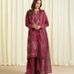 3 Piece - Embroidered Cotton Jacquard Suit