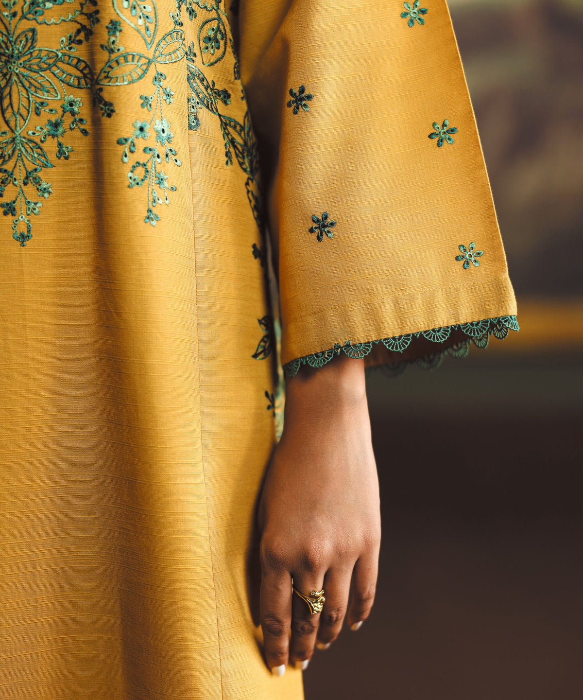 Embroidered Light Khaddar Shirt