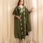 3 Piece - Embroidered Silk Suit