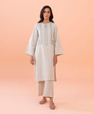 2 Piece - Embroidered Cotton Linen Suit