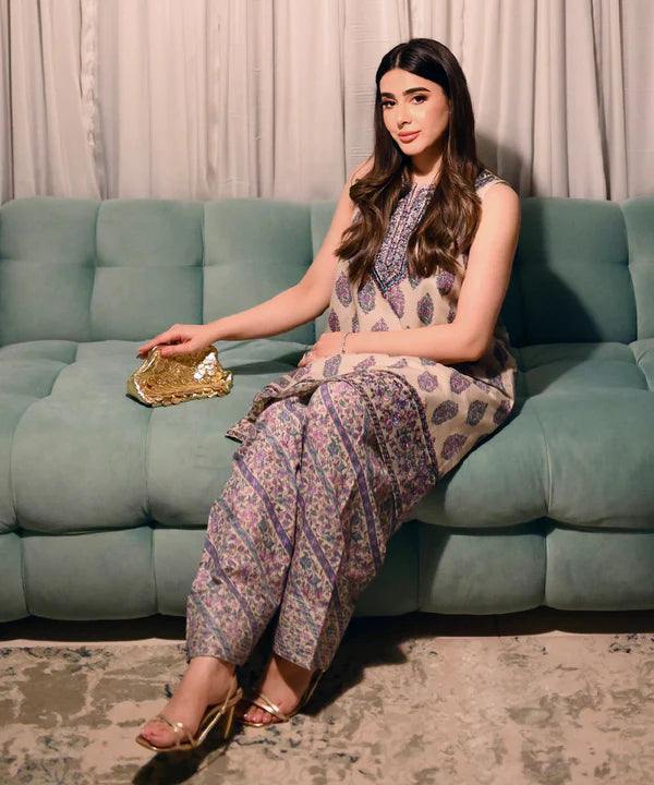 2 Piece - Embroidered Light Khaddar Suit