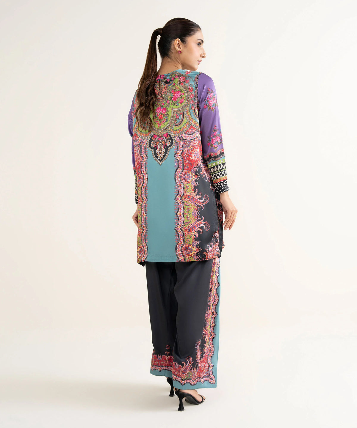 2 Piece - Printed Silk Suit