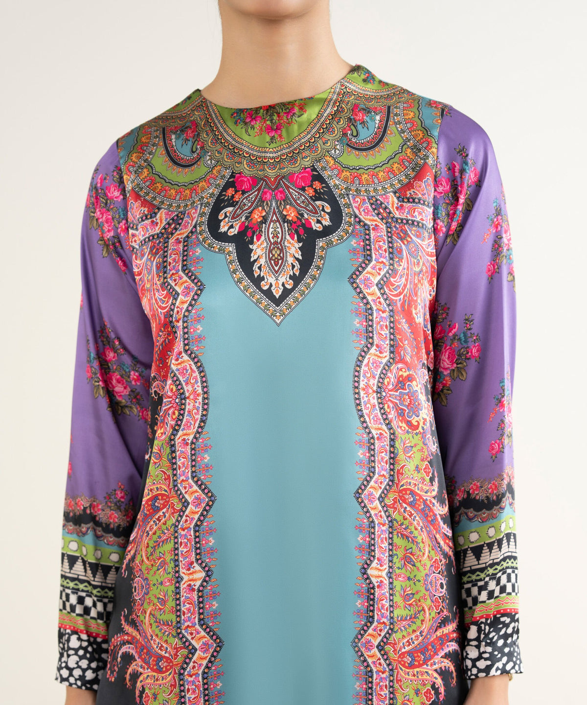 2 Piece - Printed Silk Suit