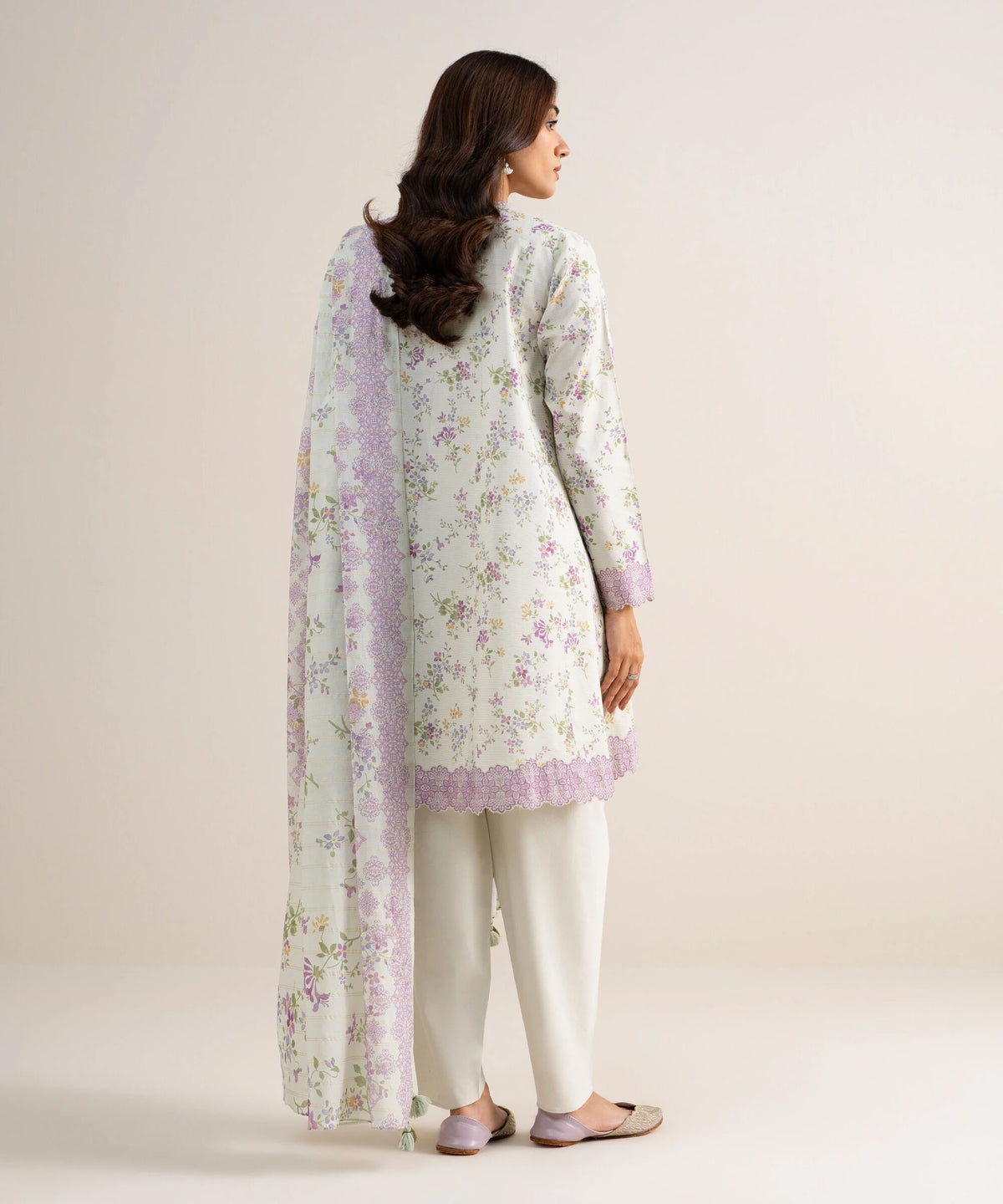 3 Piece - Printed Zari Lawn Suit