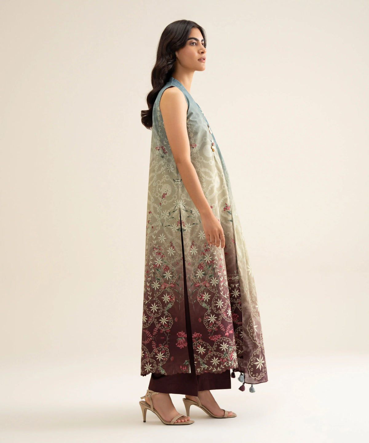 3 Piece - Printed Cotton Suit