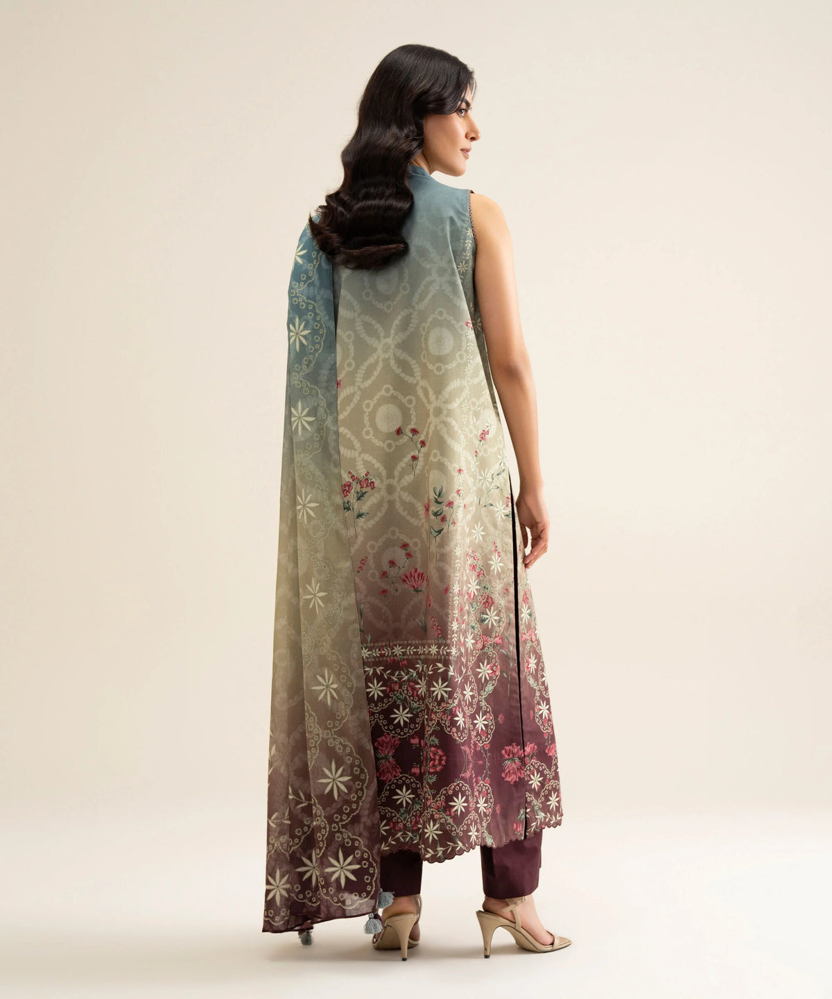 3 Piece - Printed Cotton Suit