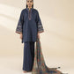 2 Piece - Embroidered Crosshatch Suit