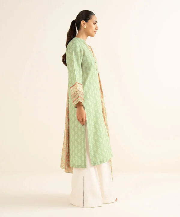 2 Piece - Embroidered Light Khaddar Suit