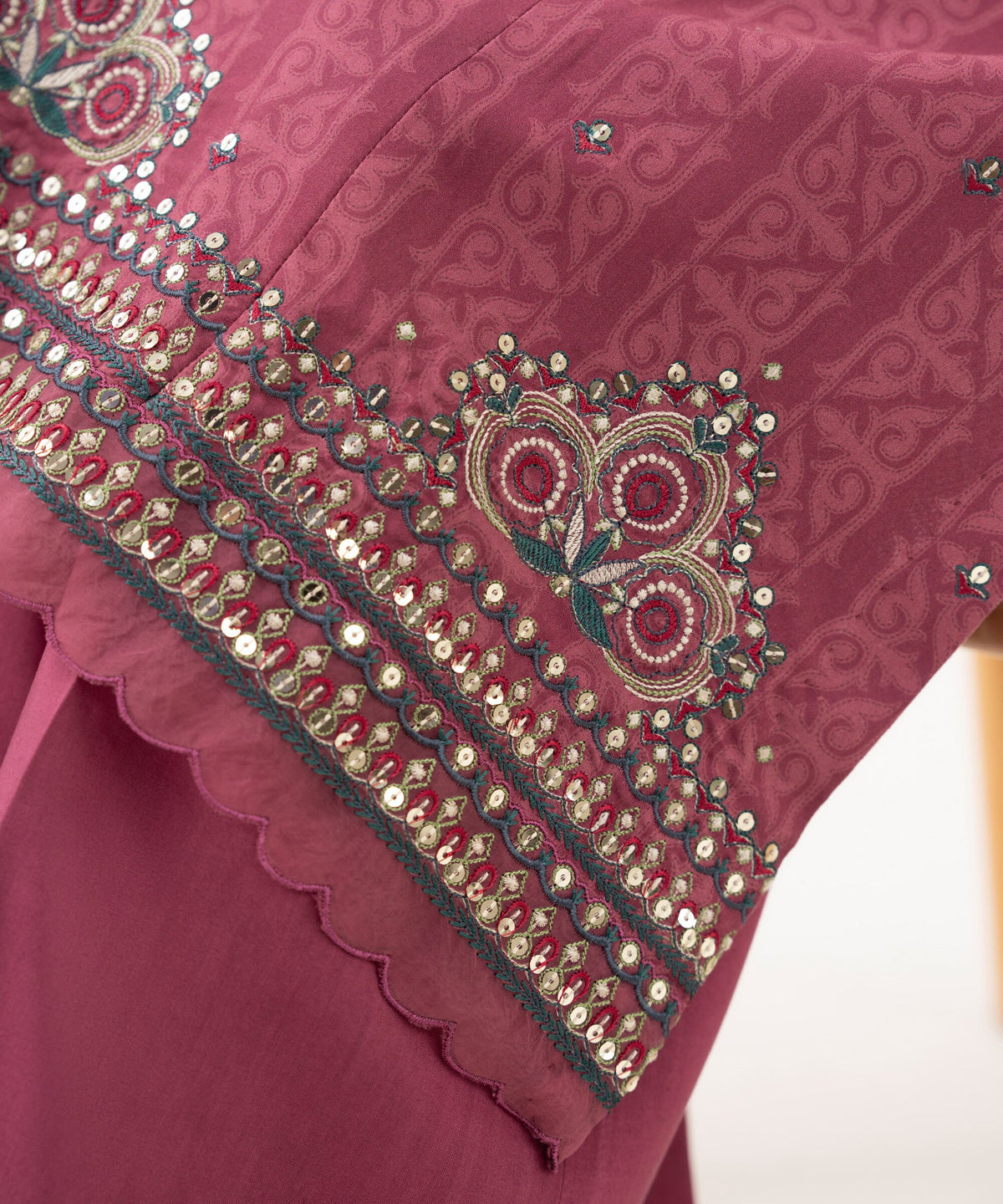 2 Piece - Embroidered Linen Suit