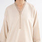 2 Piece - Embroidered Linen Suit