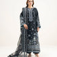 3 Piece - Embroidered Cotton Satin Suit