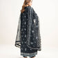 3 Piece - Embroidered Cotton Satin Suit