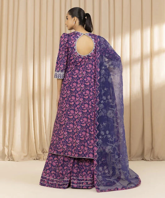 3 Piece - Embroidered Silk Suit