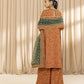 3 Piece - Embroidered Raw Silk Suit
