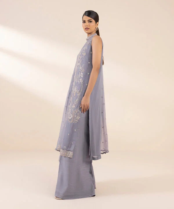 3 Piece - Embroidered Chiffon Suit