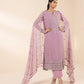 3 Piece - Embroidered Chiffon Suit