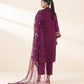 3 Piece - Embroidered Crosshatch Suit