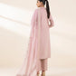 3 Piece - Embroidered Cotton Satin Suit