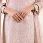 3 Piece - Embroidered Cotton Satin Suit