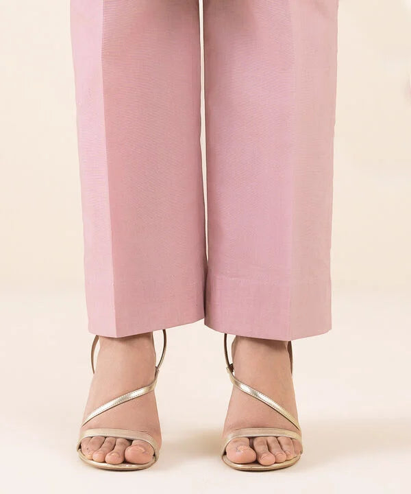 3 Piece - Embroidered Cotton Satin Suit