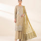 3 Piece - Embroidered Cotton Jacquard Suit