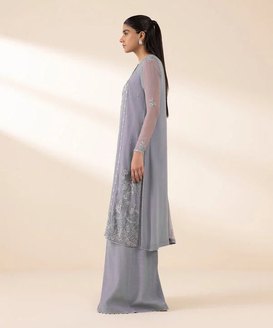3 Piece - Embroidered Chiffon Suit