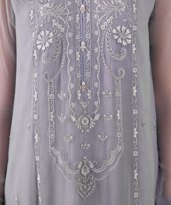 3 Piece - Embroidered Chiffon Suit