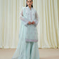 3 Piece - Embroidered Organza Suit