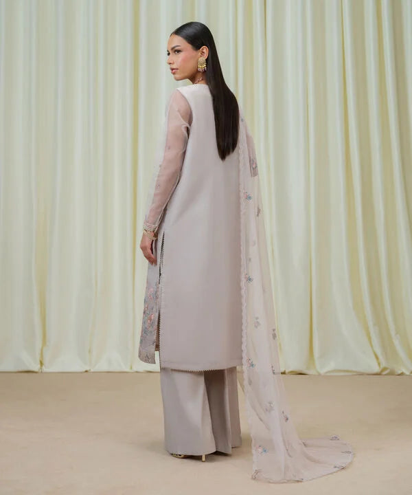 3 Piece - Embroidered Organza Suit