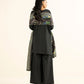 3 Piece - Embroidered Raw Silk Suit