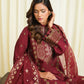 3 Piece - Embroidered Raw Silk Suit