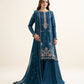 3 Piece - Embroidered Raw Silk Suit