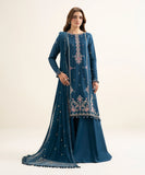 3 Piece - Embroidered Raw Silk Suit