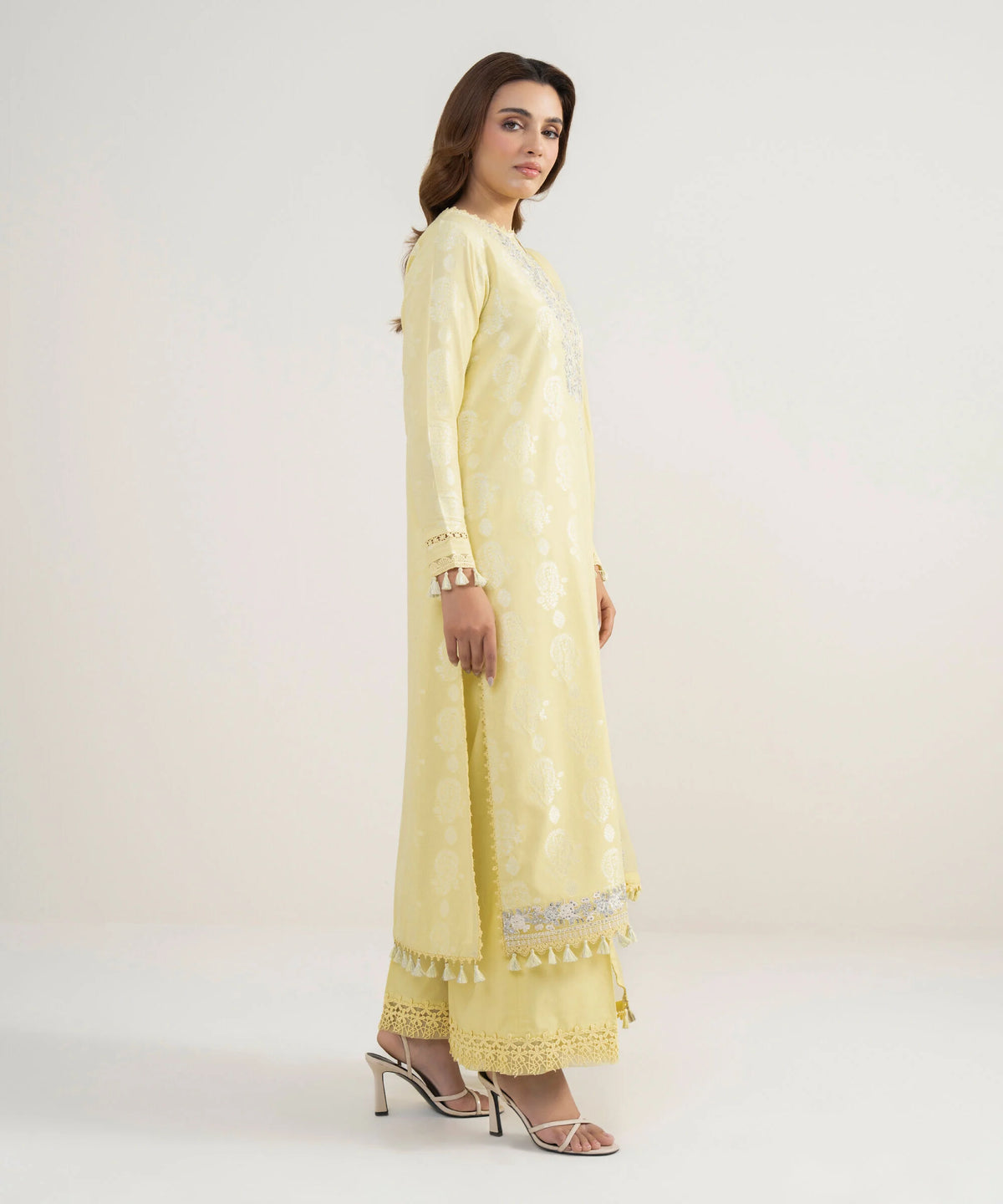 3 Piece - Embroidered Jacquard Suit