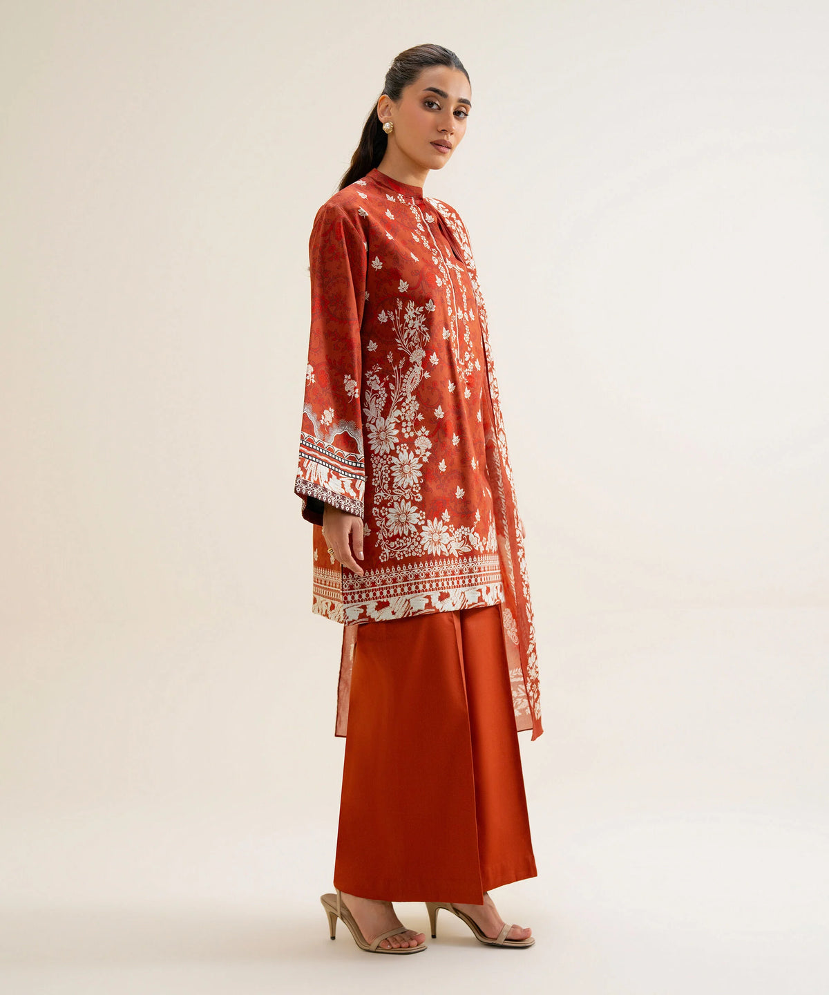 3 Piece - Printed Cotton Viscose Suit