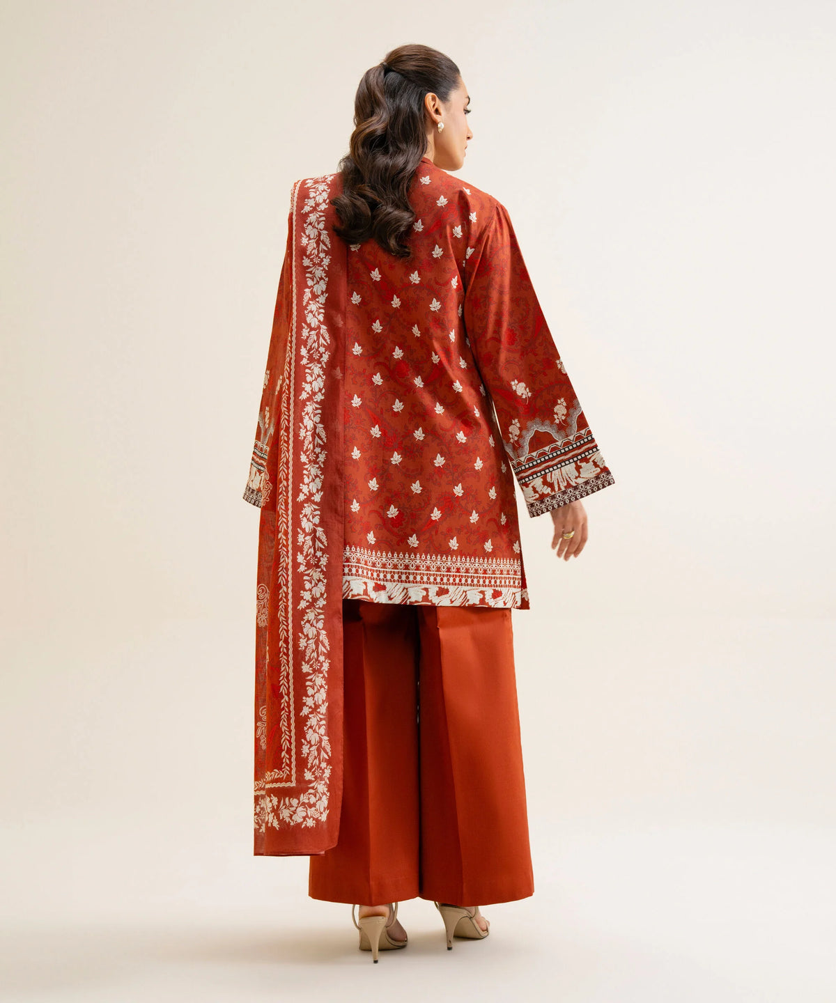 3 Piece - Printed Cotton Viscose Suit