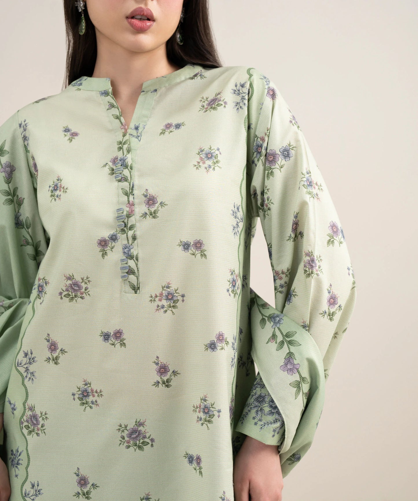 3 Piece - Printed Zari Lawn Suit