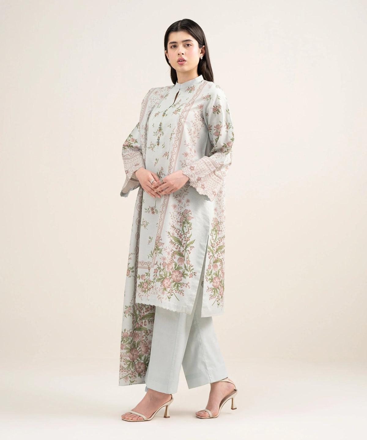 3 Piece - Printed Zari Lawn Suit
