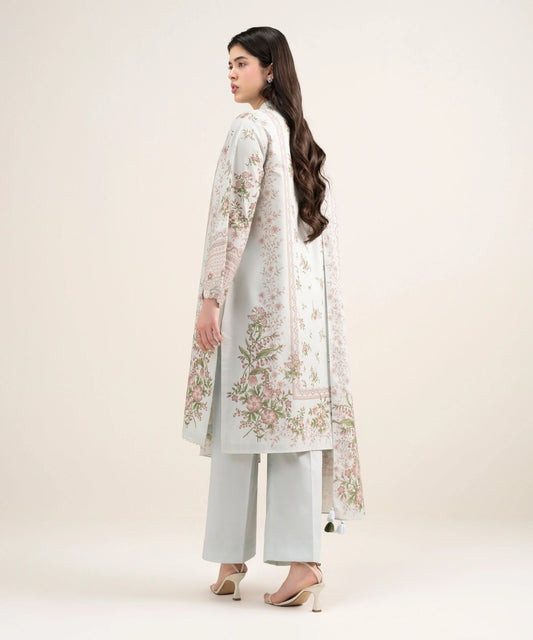 3 Piece - Printed Zari Lawn Suit