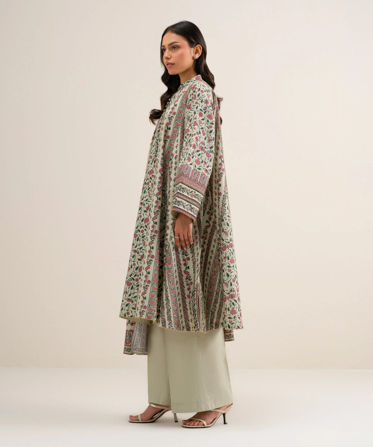 3 Piece - Printed Cotton Viscose Suit