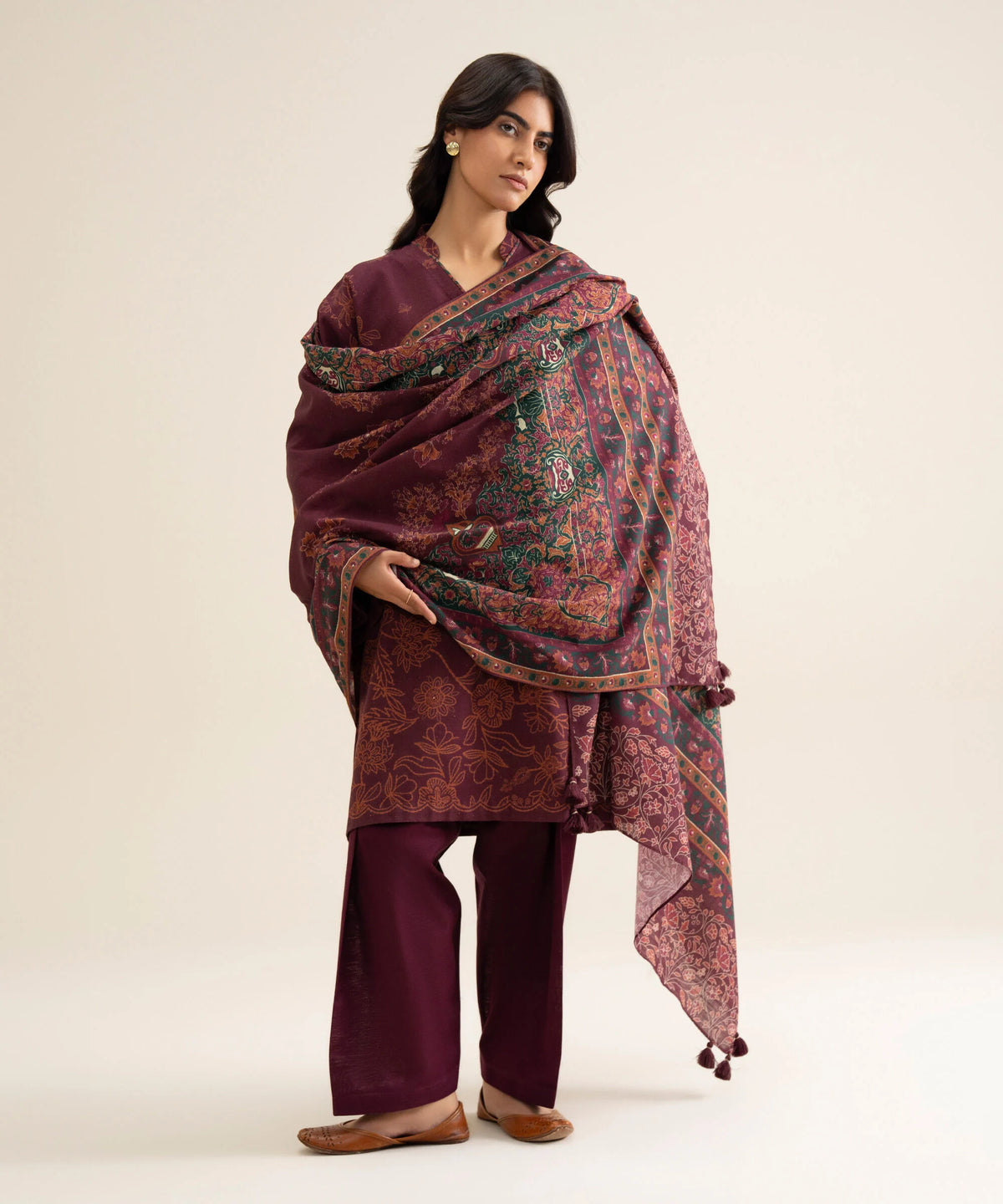 3 Piece - Printed Premium Khaddar Suit