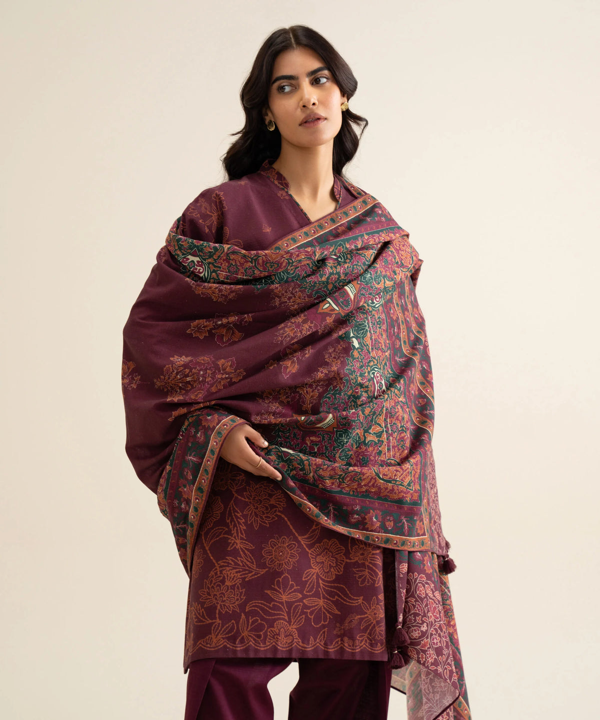 3 Piece - Printed Premium Khaddar Suit