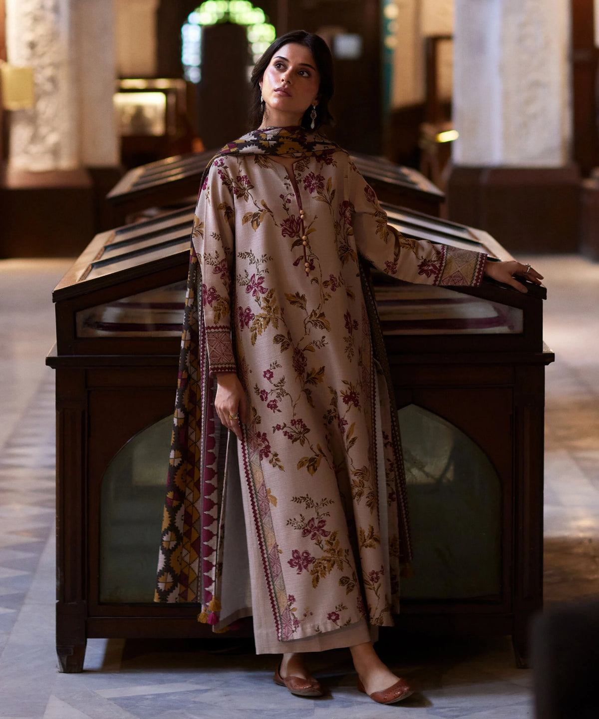 3 Piece - Printed Premium Khaddar Suit