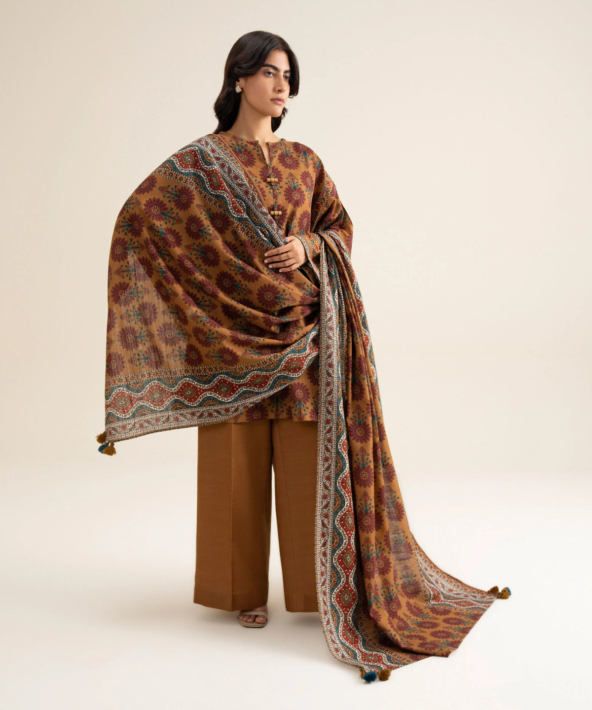 3 Piece - Printed Light Khaddar Suit