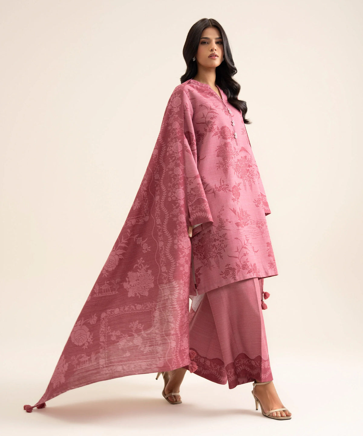 3 Piece - Printed Light Khaddar Suit