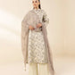 3 Piece - Embroidered Cotton Satin Suit