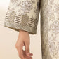 3 Piece - Embroidered Cotton Satin Suit