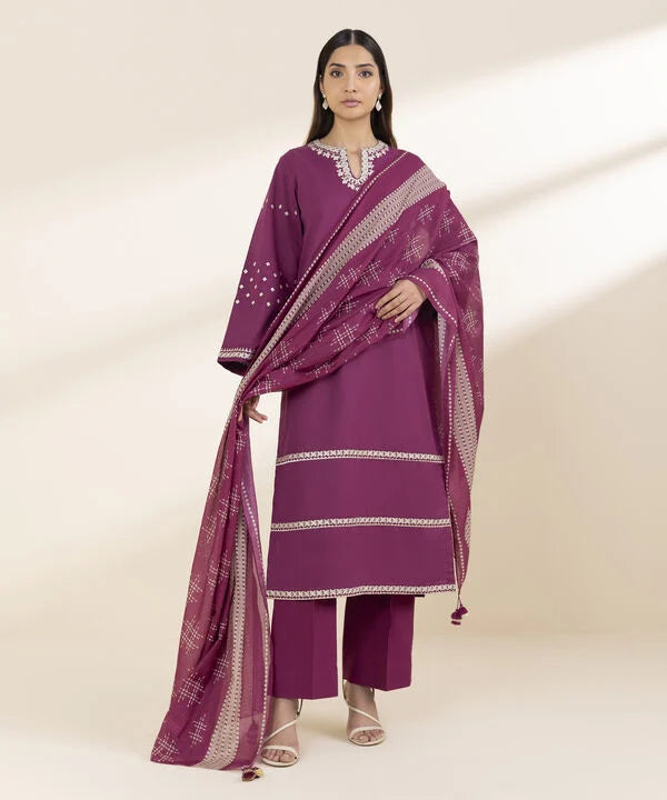 3 Piece - Embroidered Lawn Suit
