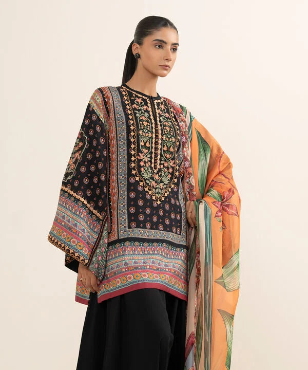 3 Piece - Embroidered Arabic Lawn Suit
