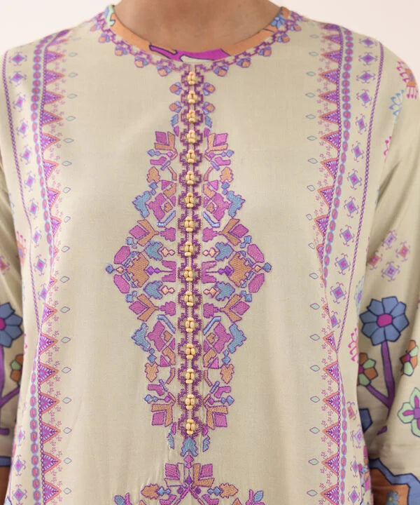 3 Piece - Embroidered Arabic Lawn Suit
